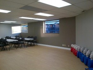 Lecture and training room for First Aid Recertification in Nanaimo